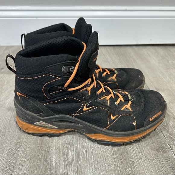 LOWA LINO GTX Mid Outdoor Waterproof Orange Black Work Boots Men’s Size 9 - Picture 4 of 7